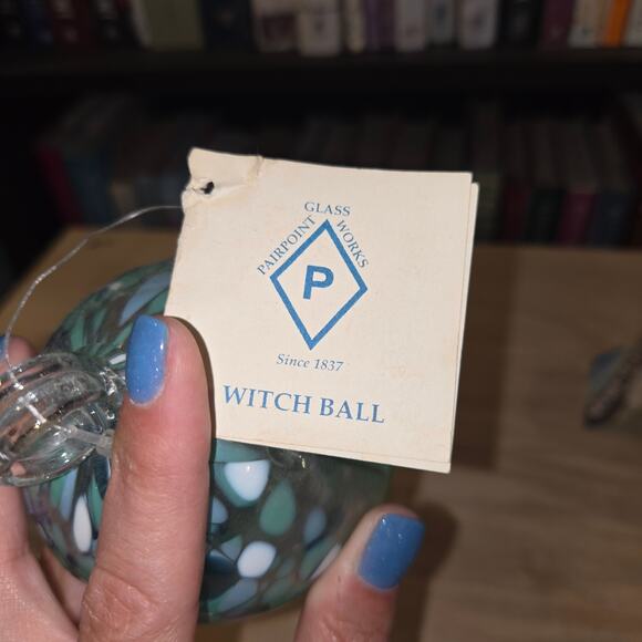 Pairpont Witch Ball Vintage with tag light green lavander - Picture 5 of 8